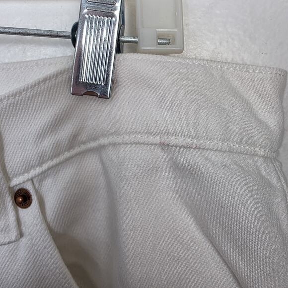 Abercrombie & Fitch White The Crop Wide Leg Raw Hem Jeans Size 10 - Picture 5 of 9